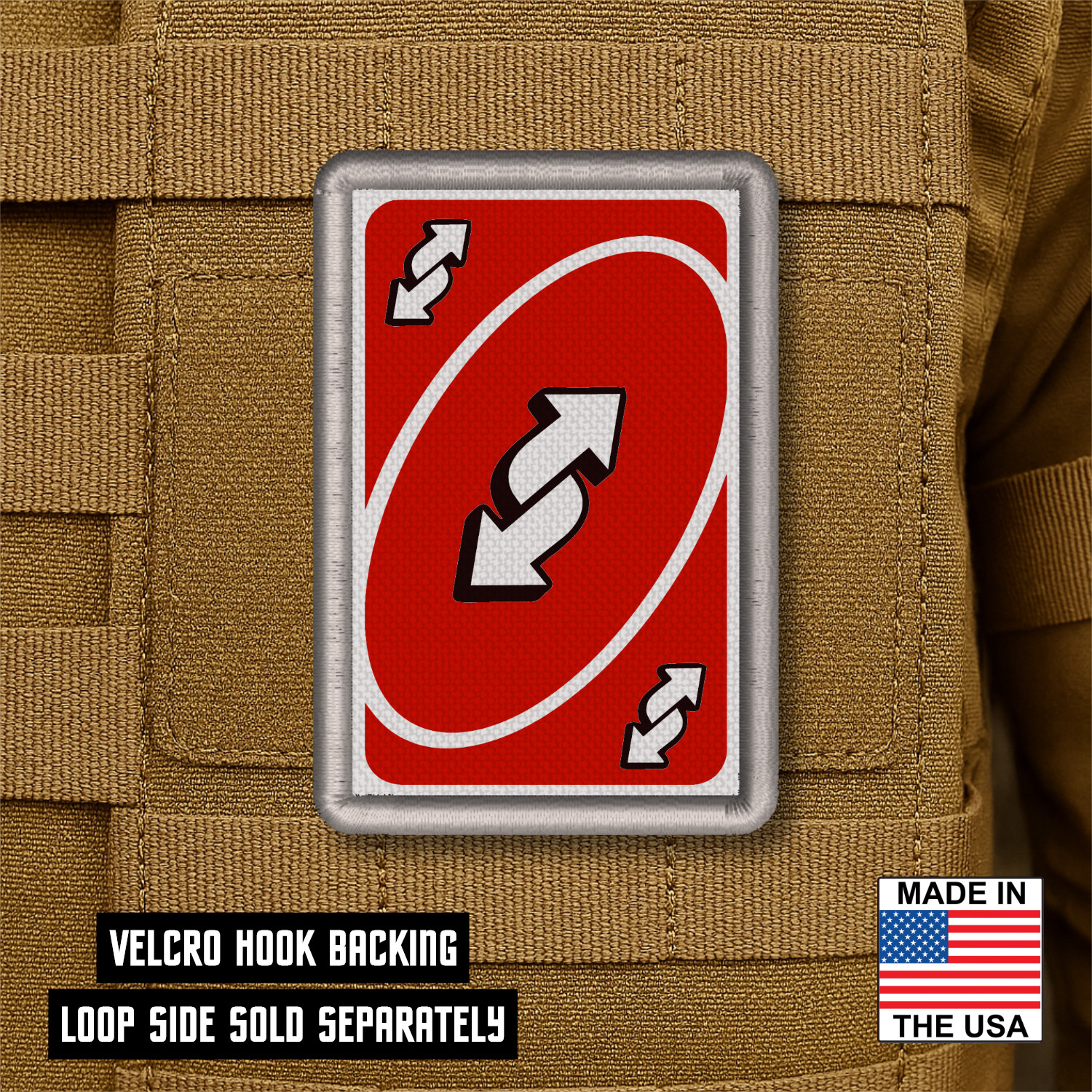 Funny UNO Reverse Card Morale Patch – Tactical Meme | VELCRO® Brand Fastener