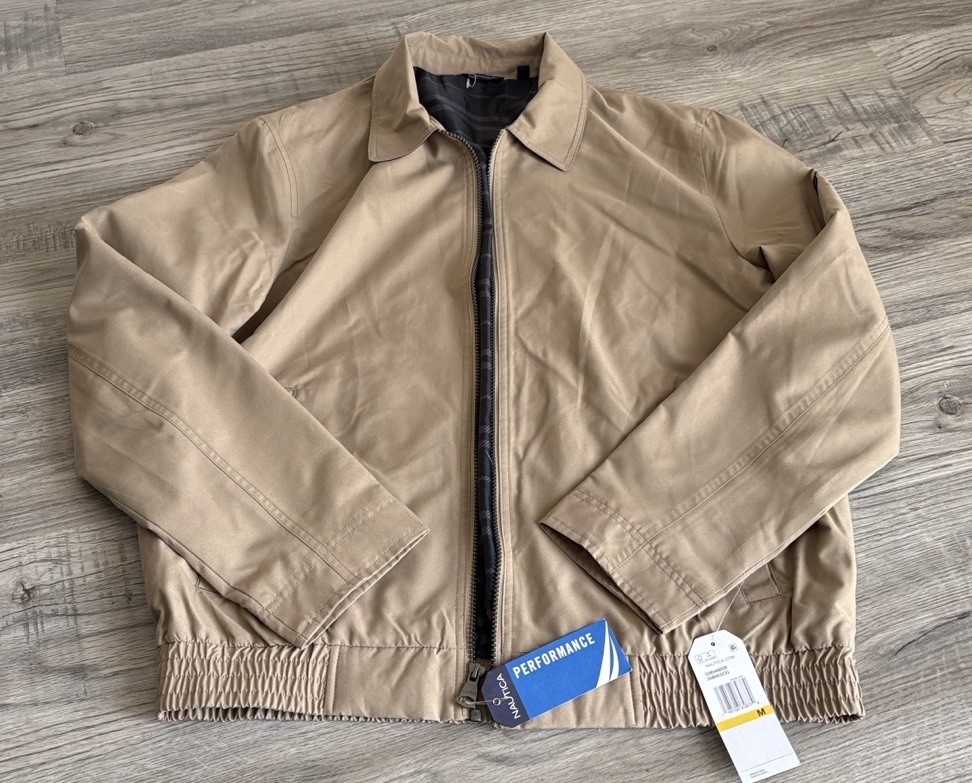 Nautica Performance Wind and Water Resistant Khaki Jacket Size Medium NWT