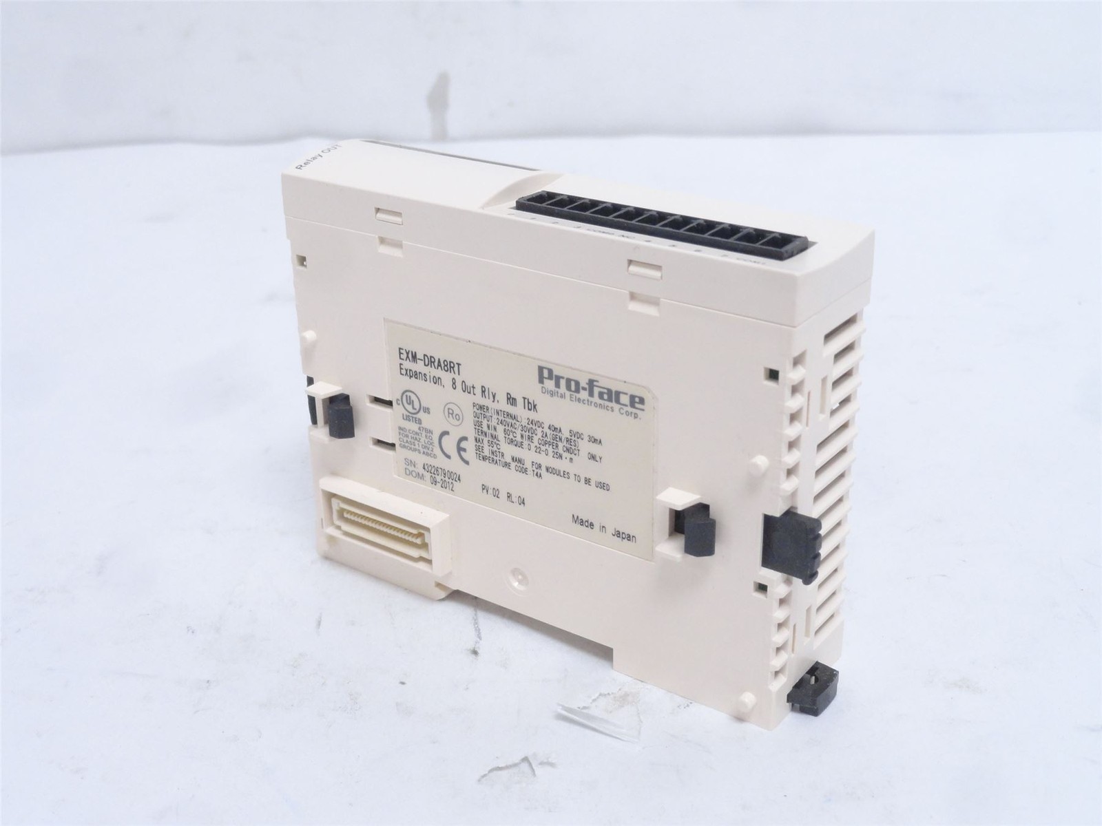 251418 New-No Box; Pro-Face EXM-DRA8RT Output Relay Module; 8 Point; 24VDC