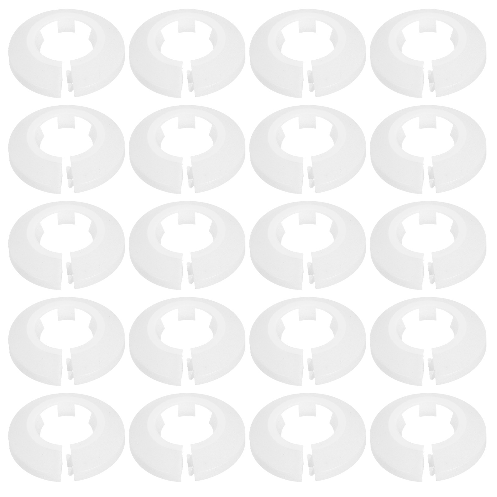 20pcs Flange Pipe Cover Decoration 0.98" Clip-on Wall Hole Cover, White