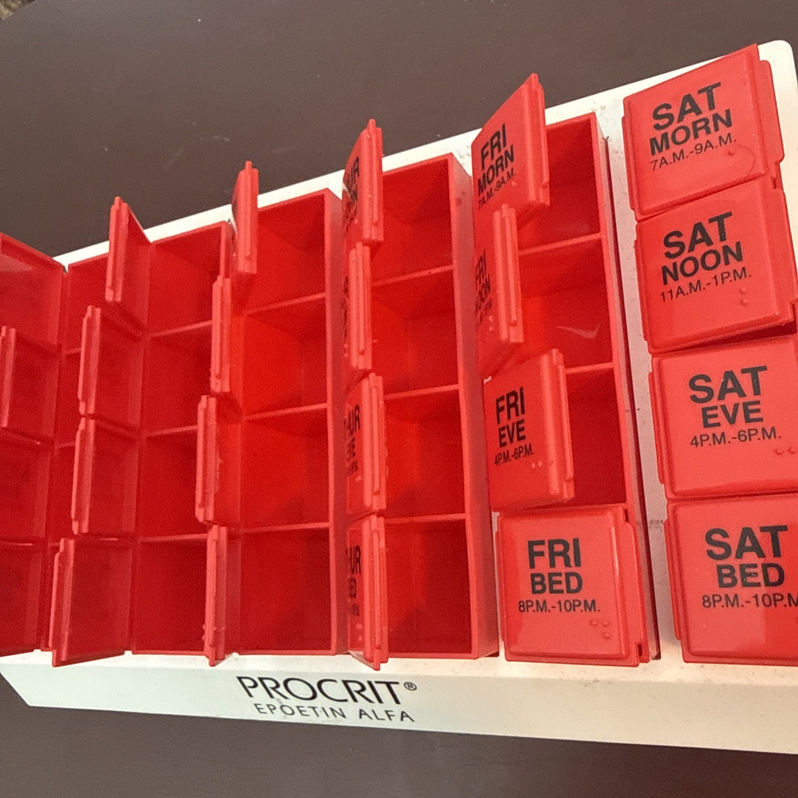 Procrit Epoetin Alfa Weekly Medication Organizer 4x/Day EMPTY Promo Box