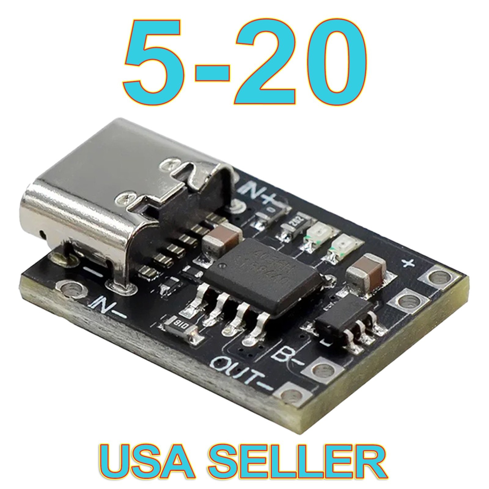 USB Type C Lithium Battery Charger Module Charging & Protection Board 3.7V 4.2V