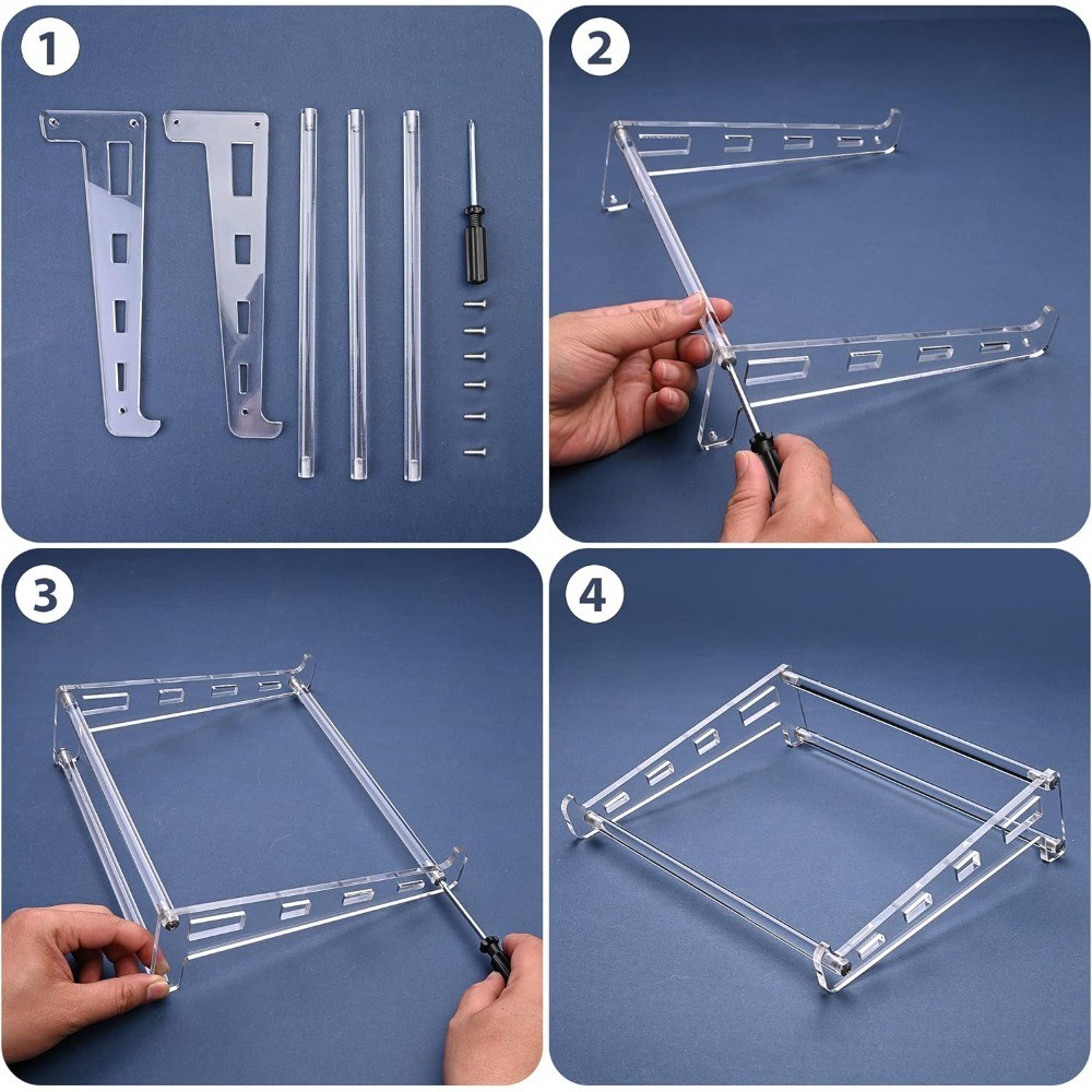 Acrylic Laptop Stand for Desk Clear Ventilated Computer Riser Ergonomic Sturdy