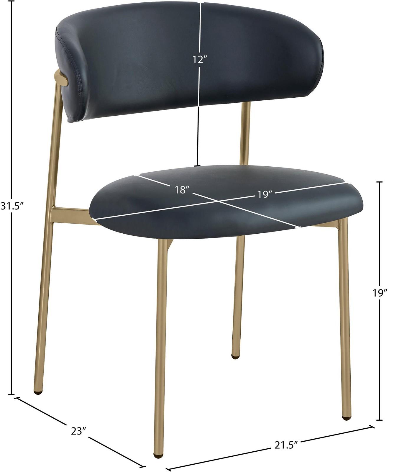 Meridian Furniture Lupita Black Vegan Leather Dining Chair (Set of 2)
