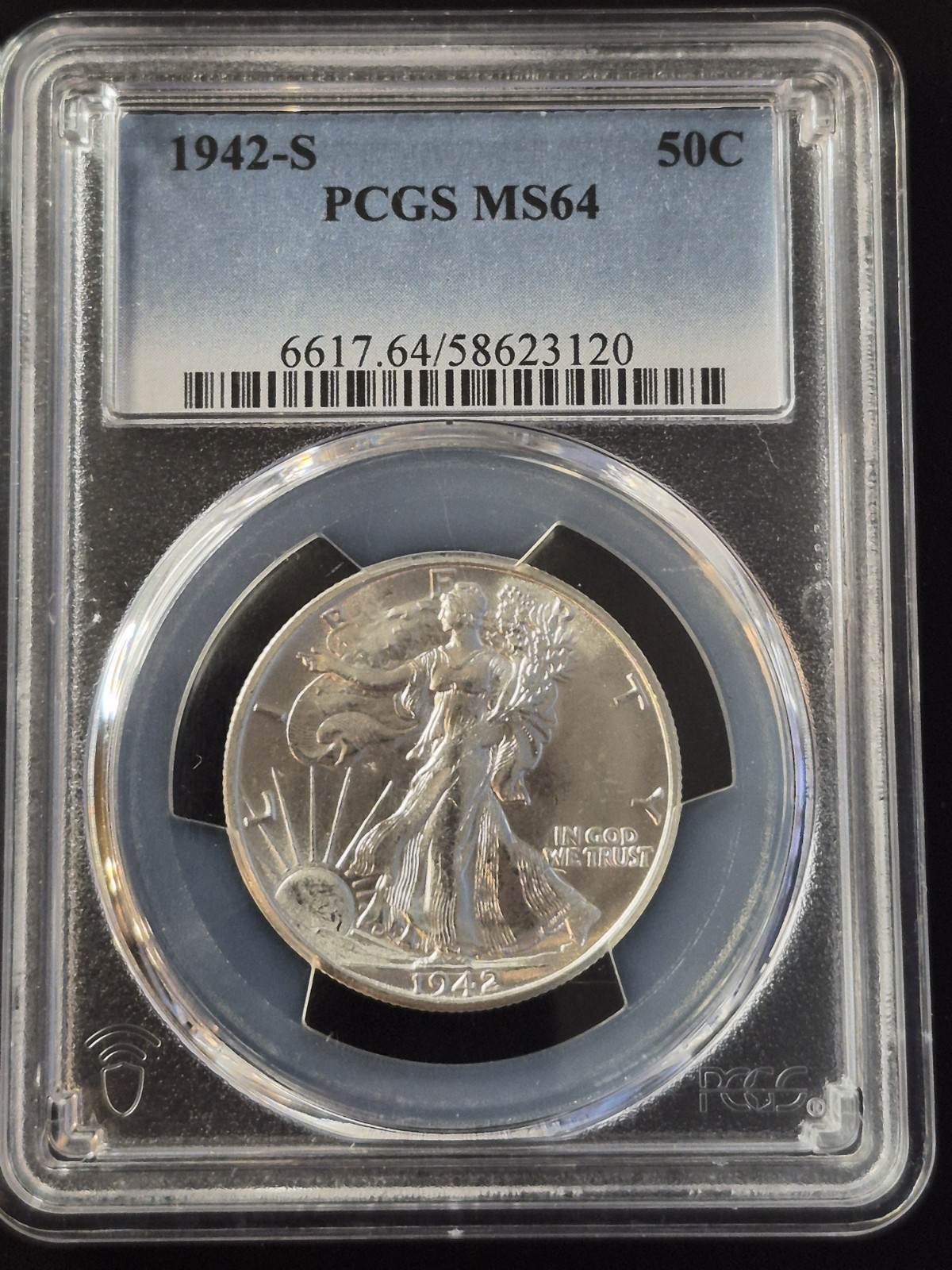 1942-S Walking Liberty Half Dollar PCGS MS64 Silver US Coin San Francisco Mint