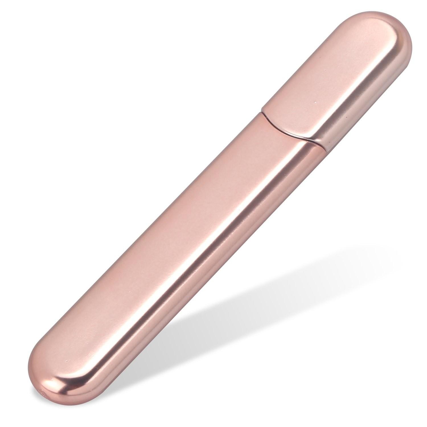 Midenso Premium Glass Nail File with Case, 1 Count (pack of 1), Apricot