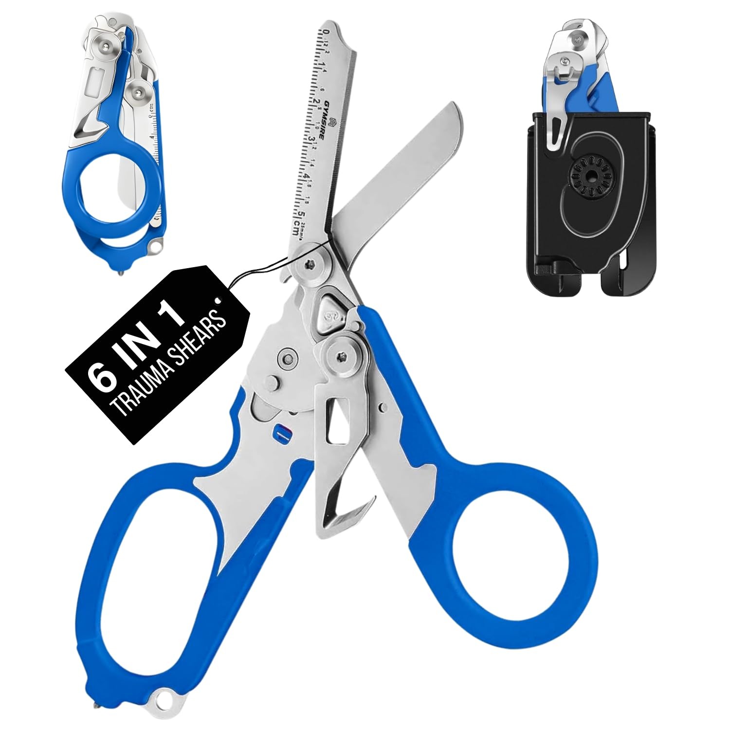 Heavy Duty 6 in 1 Multifunctional Trauma Shears Foldable | Stainless Steel em...