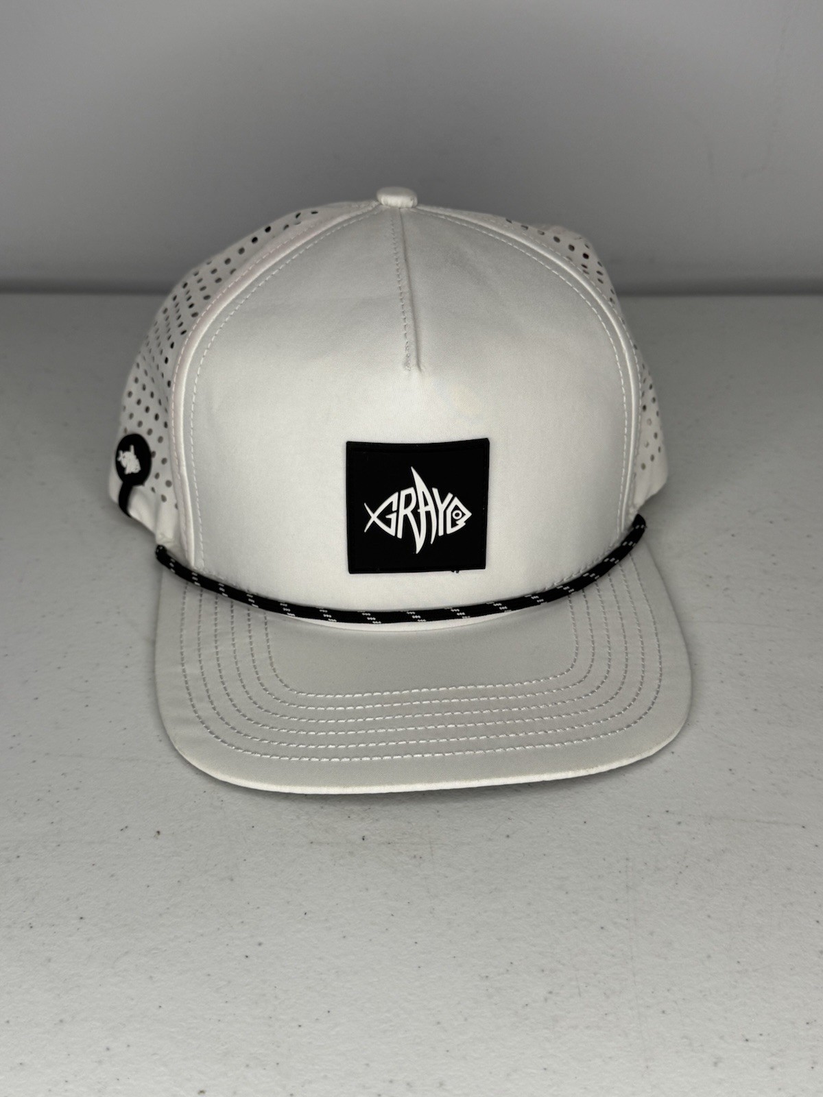 Grey fish Golf Hat - White