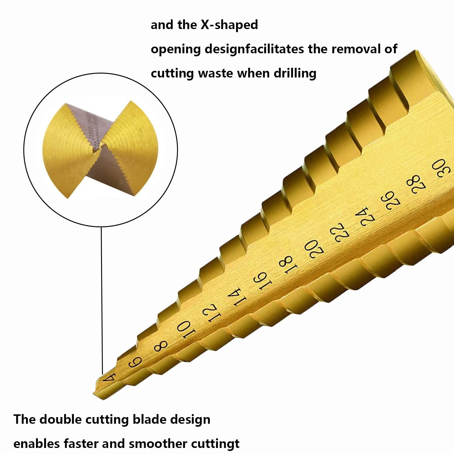 3pcs Metric Step Drill Bit, Hss Step Drill Bit Set High Speed Steel Step Bits...