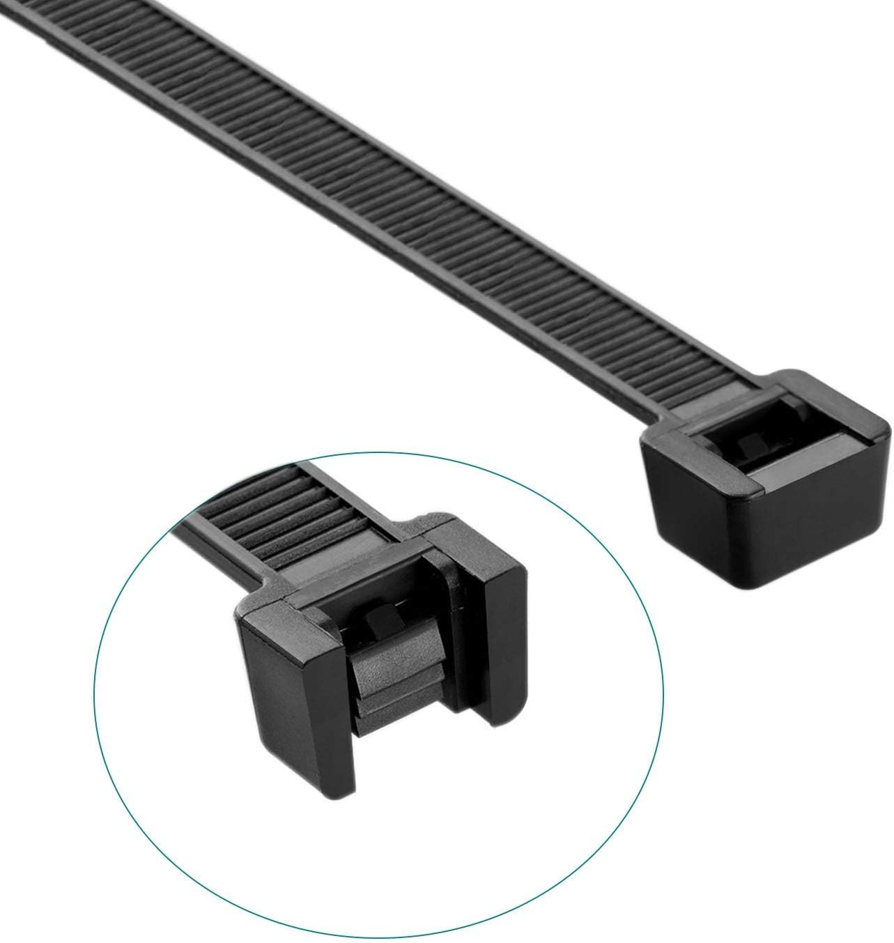 Black Zip Ties 6 Inch 40 Lbs UV resistant Cable Ties 100 Pack | Self-locking,...