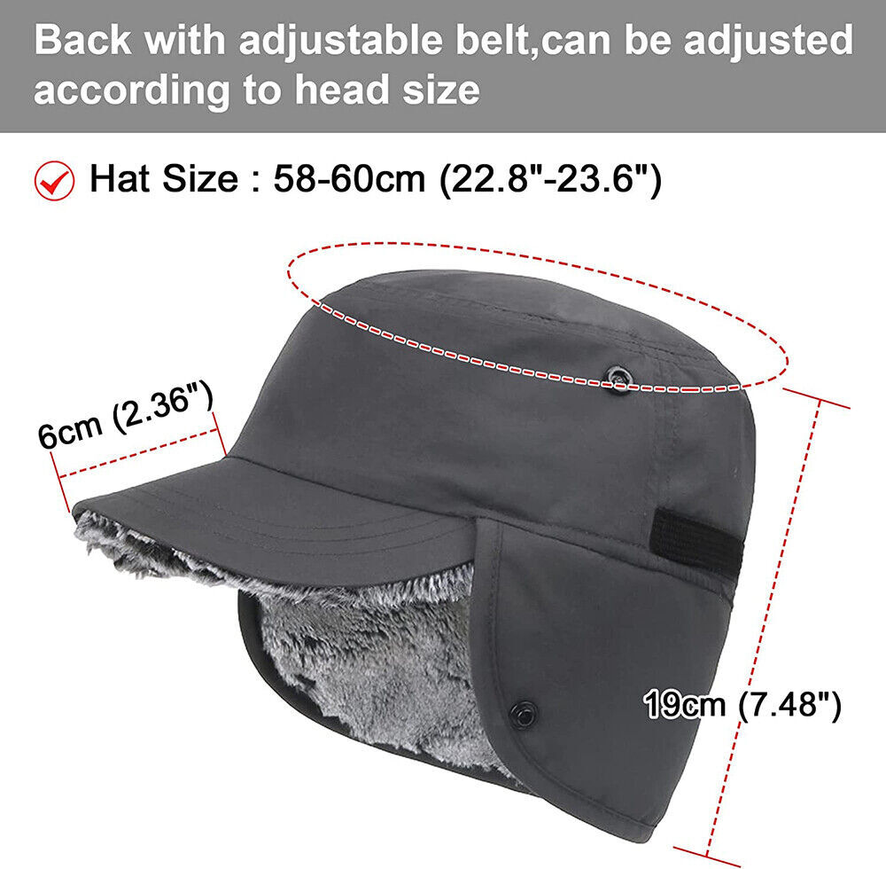 Men’s Winter Warm Baseball Cap with Earflaps Fleece Lined Outdoor Hunting Hat