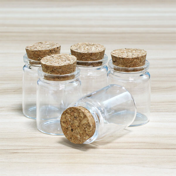 35ML Tiny Vials Vial Jars Stopper glass bottles 2~50PCS Storage corks Crafts