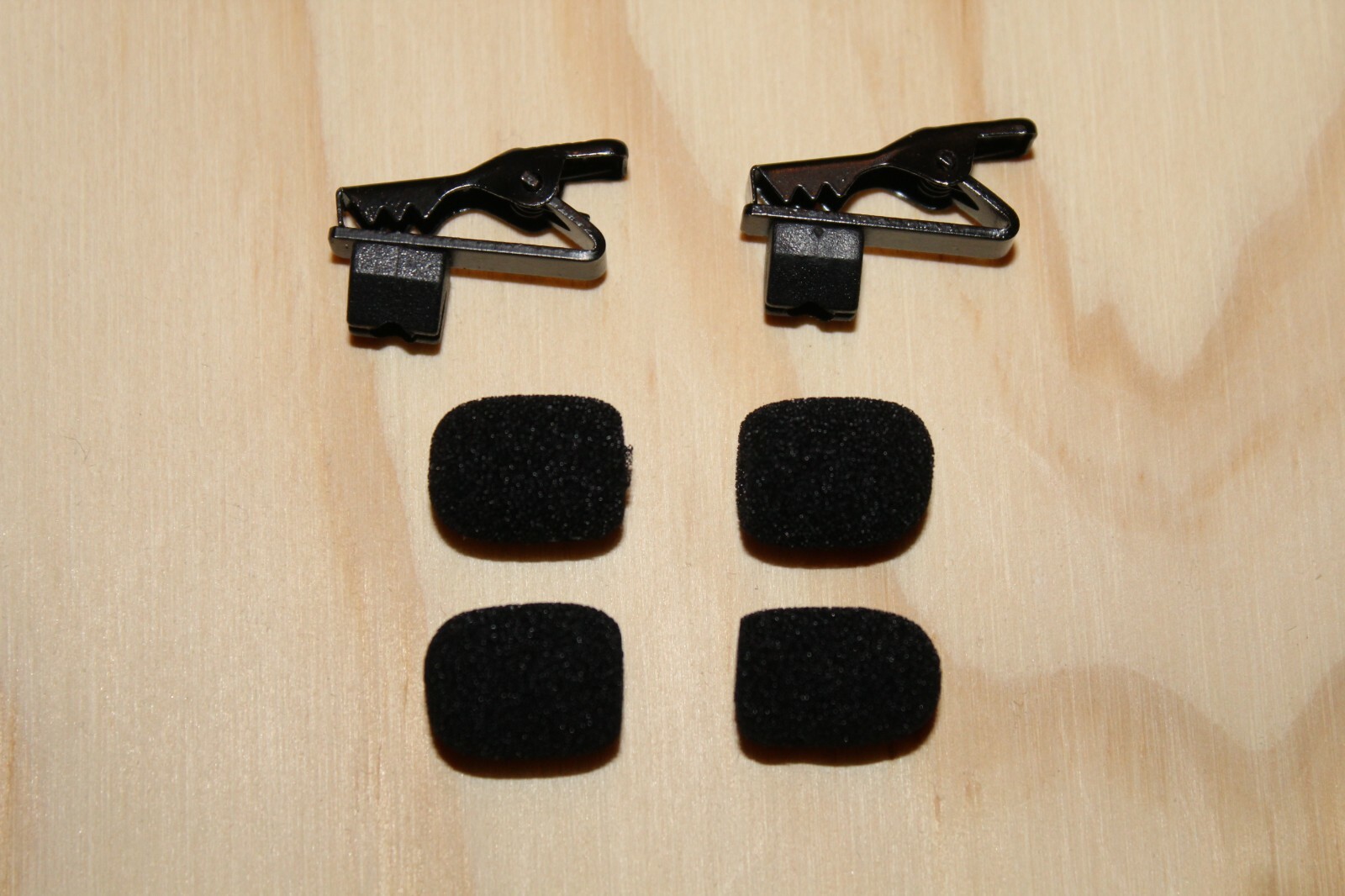 2 PCS Lapel Clips for Lavaliere Microphones w/4 PCS Black Foam Cover Windscreens