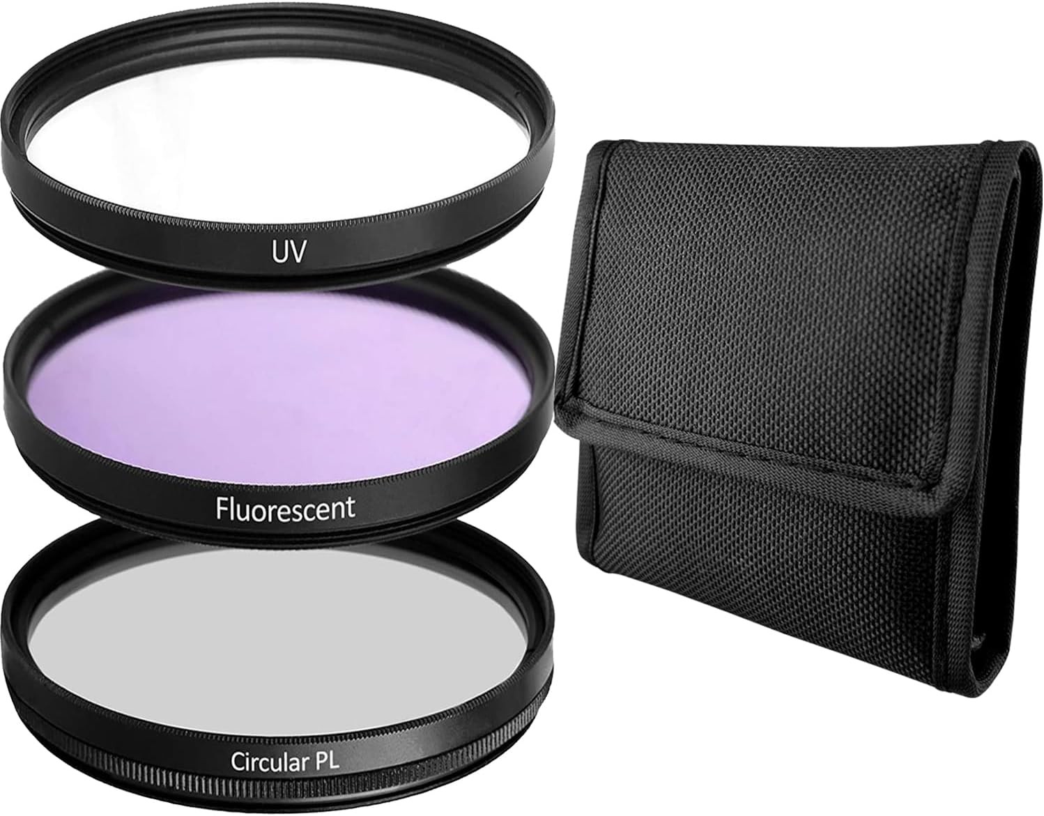58mm 3 Piece Multi-Coated HD Digital Lens Glass Protector Filter Kit UV CPL FLD
