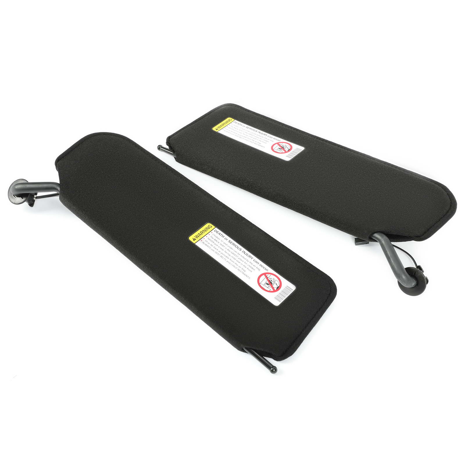 LH & RH Sun Visor For 1997-04 Chevy Corvette C5 Black Replace 10442033 10442034