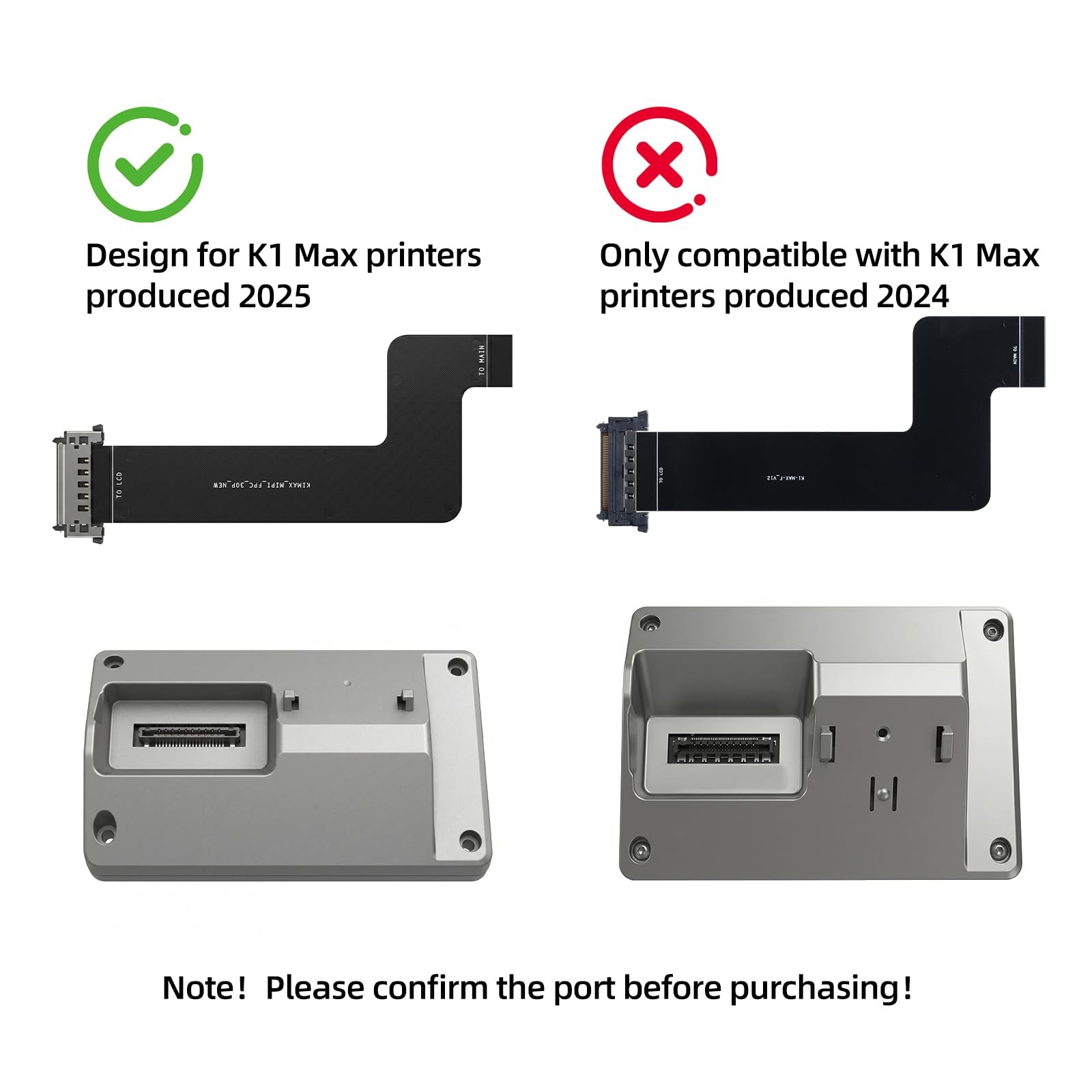OEM Cable for K1-Max Screen: 2025 Version 3D Printer 30 Pin LCD Display Cord ...