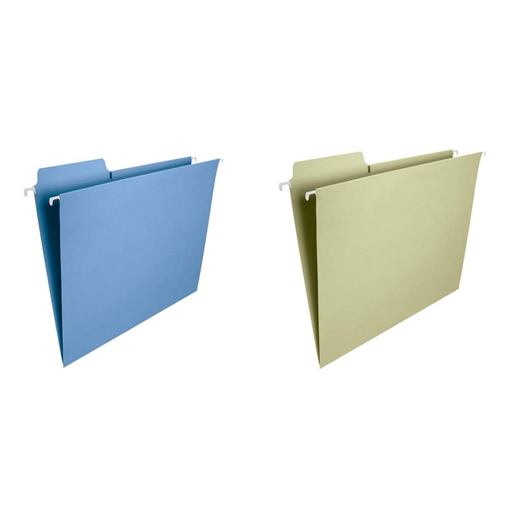 Smead FasTab Hanging File Folder, 1/3-Cut Built-in Tab, Letter Size, Blue