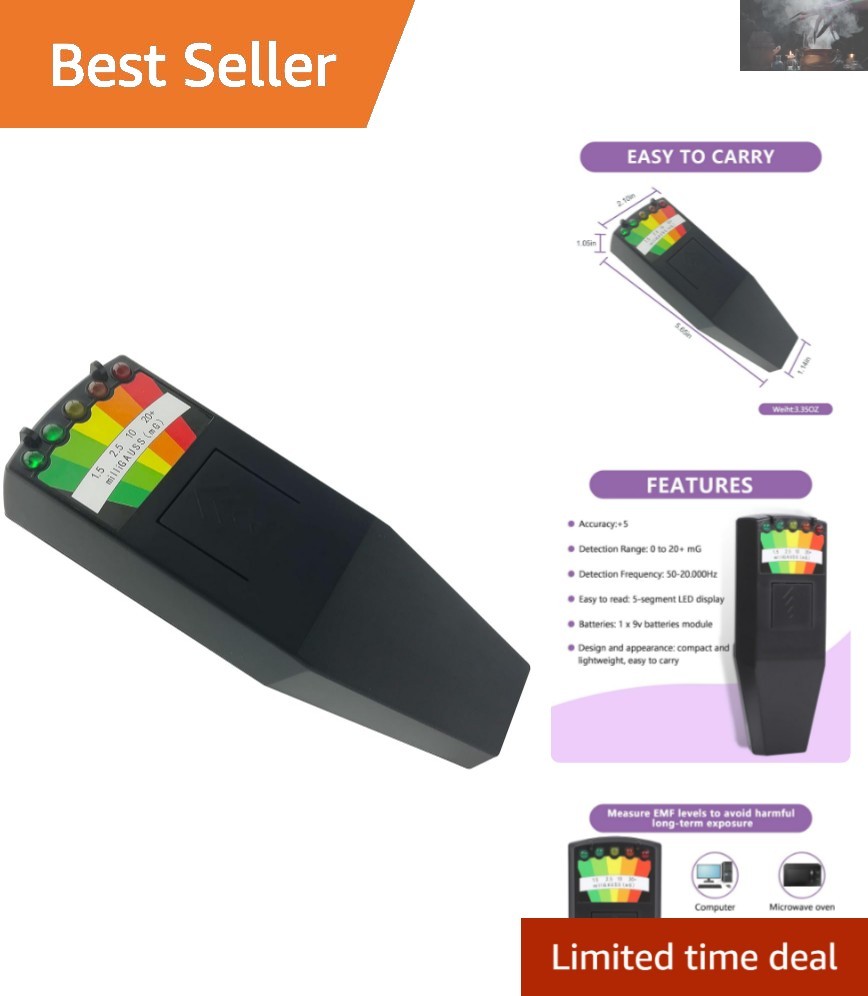 Compact 5 LED EMF Field Detector - Perfect for Ghost Hunters and Paranormal Fans