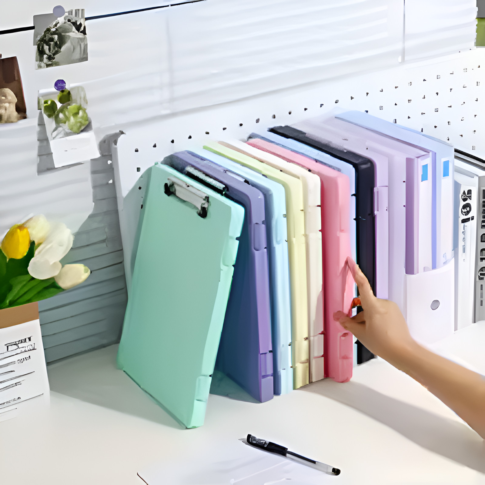 1 Piece Color Folder Storage Box, Multifunctional Desktop Organizer