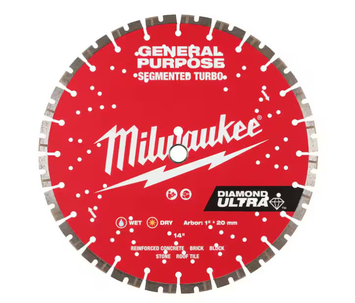 Milwaukee 49-93-7540 14" Diamond Ultra Segmented Blade - NEW