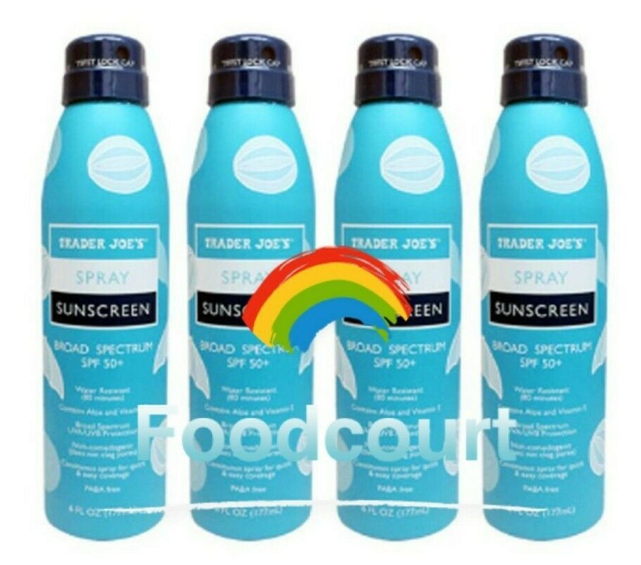 4 Packs Trader Joe's Spray Sunscreen SPF 50+ Broad Spectrum 6 oz Each Pack
