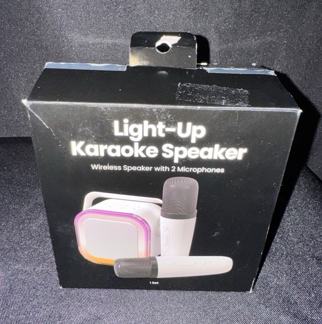 Light-Up Karaoke Speaker with 2 Wireless Microphones RGB Bluetooth New