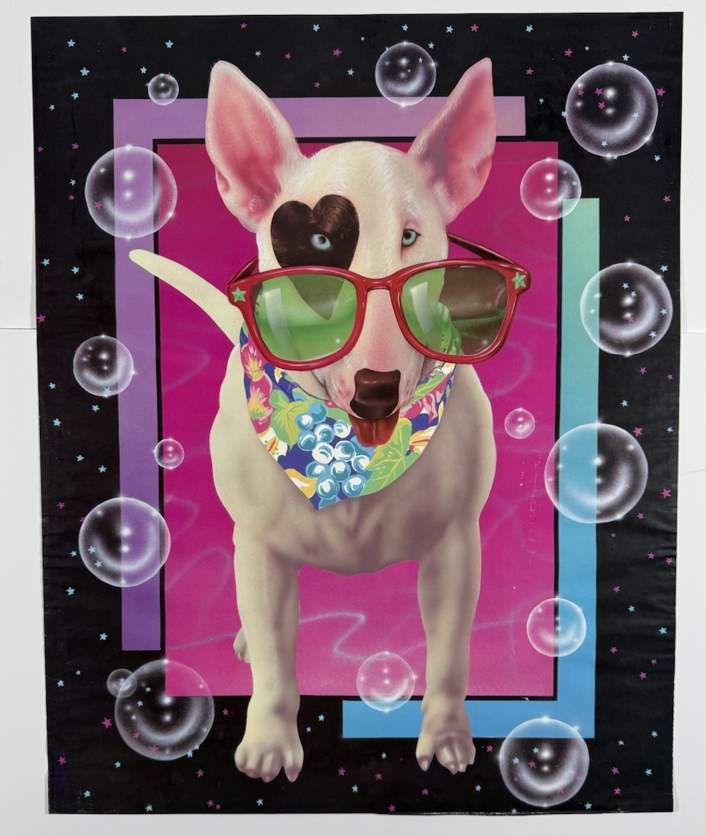 Vintage Poster Spuds MacKenzie Party Animal Bubbles Dog 80s 90s 20x16 Bar Decor