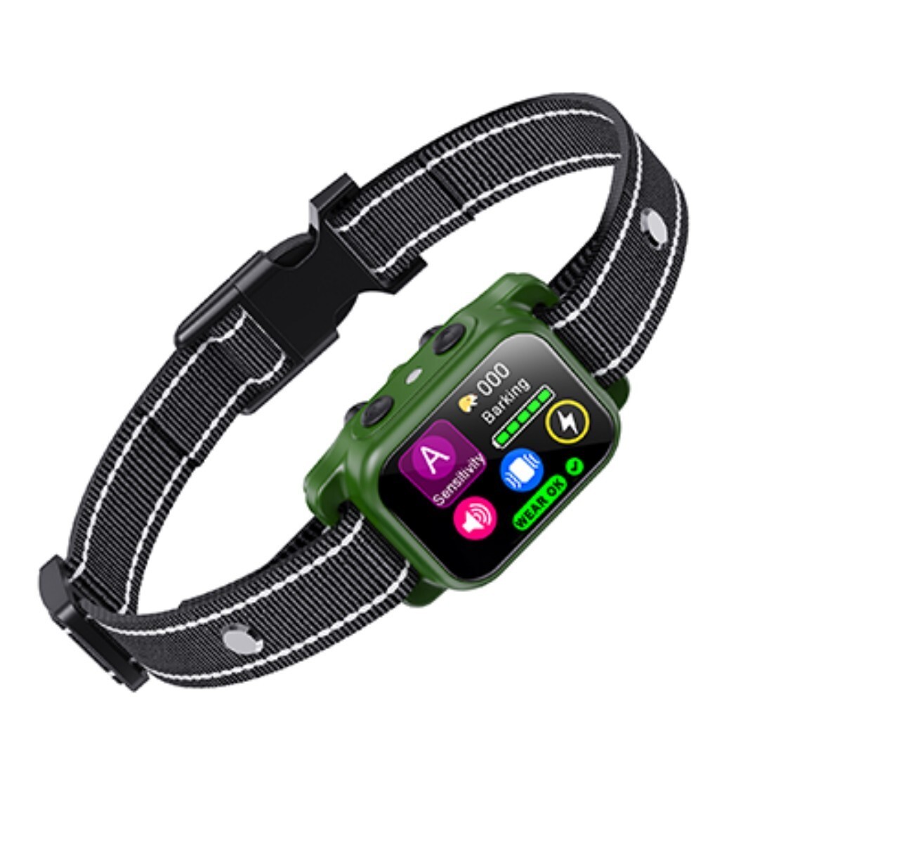 Anti bark Dog Collar Intelligent Waterproof Barking Terminator Smart, Green