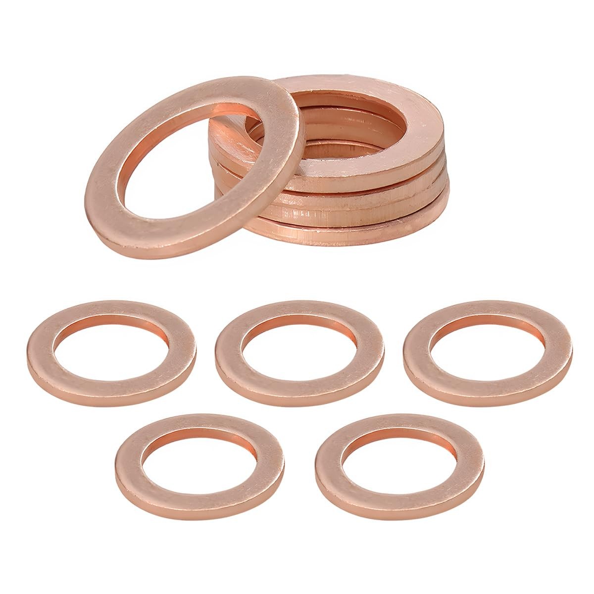 Wevdn 10 PCS Oil Drain Plug Gasket, 14mm Cooper Crush Washer 10