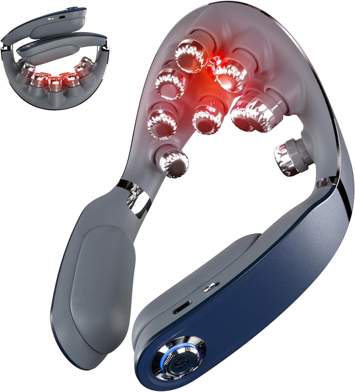 SKG Cordless Neck Massager Pain Relief Deep Tissue Vibration Foldable