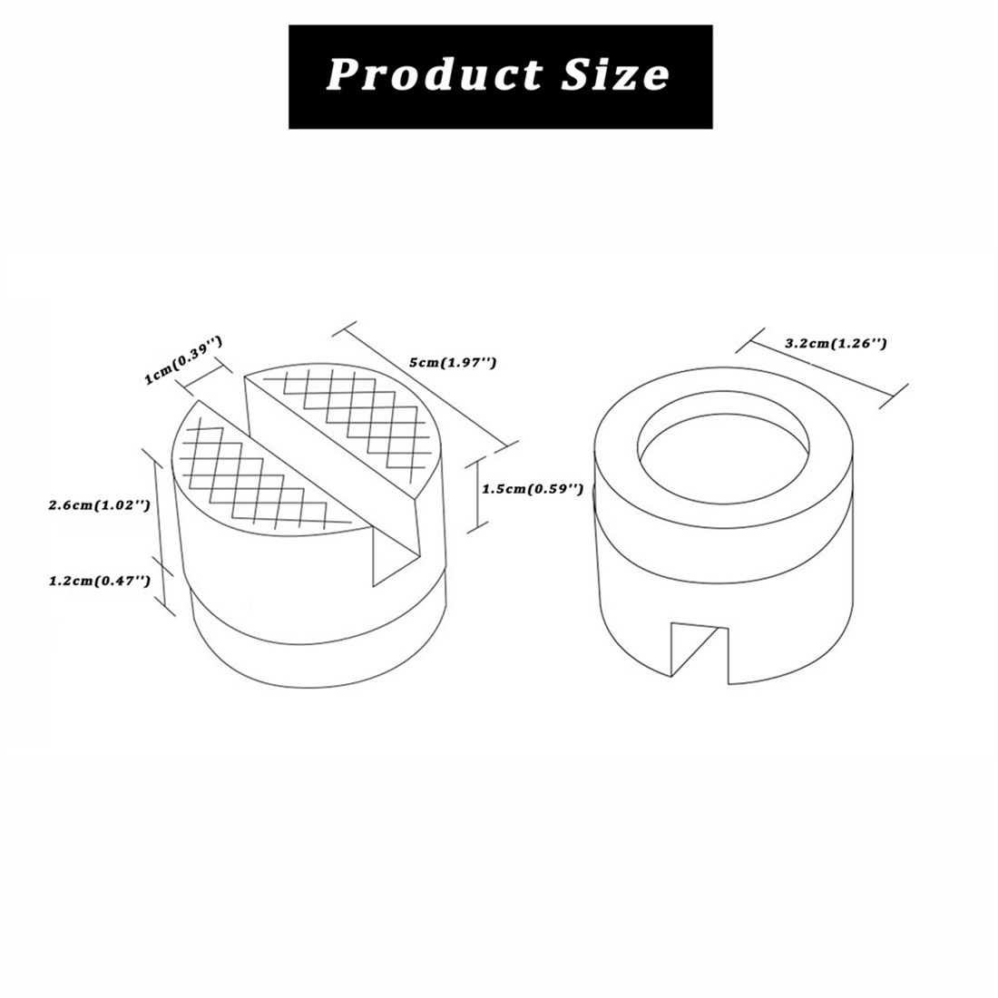 2Pcs Universal Premium Slotted Jack Pad Pinch Weld Frame Rail Adapter Black