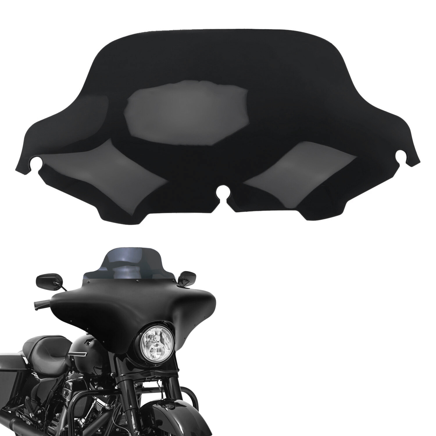 Black 8'' Windshield Windscreen for 1996-2013 Harley Electra Street Glide FLHT