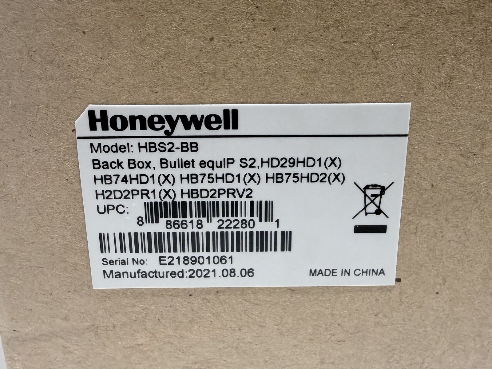 NEW Honeywell HBS2-BB Junction Box