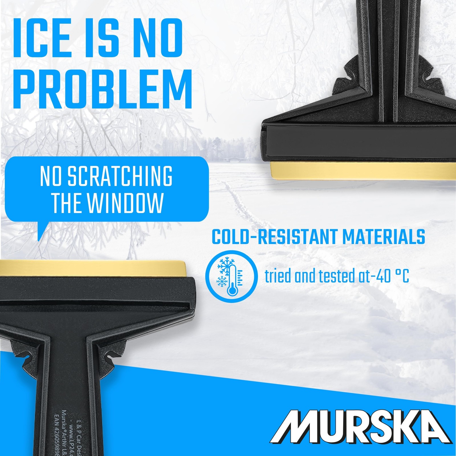 Car Ice Scraper Brass Blade - fast, easy & efficient - [ 2 Pack ] Brass Ice S...