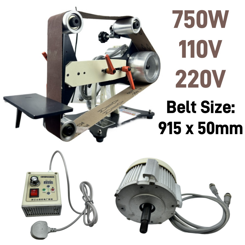 New 915*50mm Mini Polishing Grinding Sharpener Brushless Belt Sander Machine