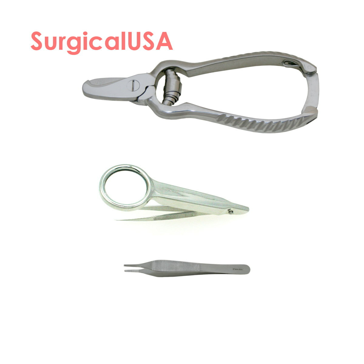 Animal Care Instrument Set of Veterinary Dressing Splinter Forceps Nail Nippers