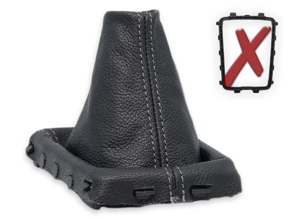 FOR VOLVO XC60 2014-2017 GEAR SHIFT BOOT GAITER GENUINE LEATHER STITCH GRAY