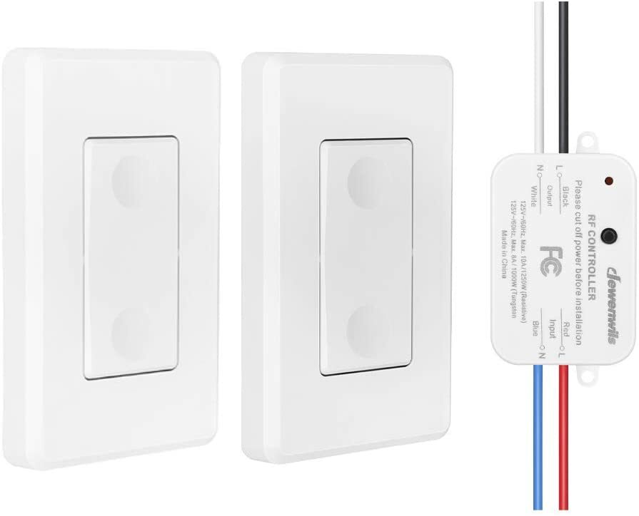 DEWENWILS Wireless Remote Control Light Switch Wireless Wall Switch and Receiver