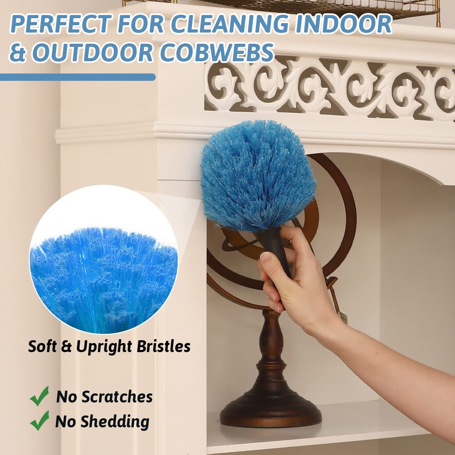 20 Foot Cobweb Duster with Extension Pole 2 PCS, Webster Cobweb Duster for Hi...