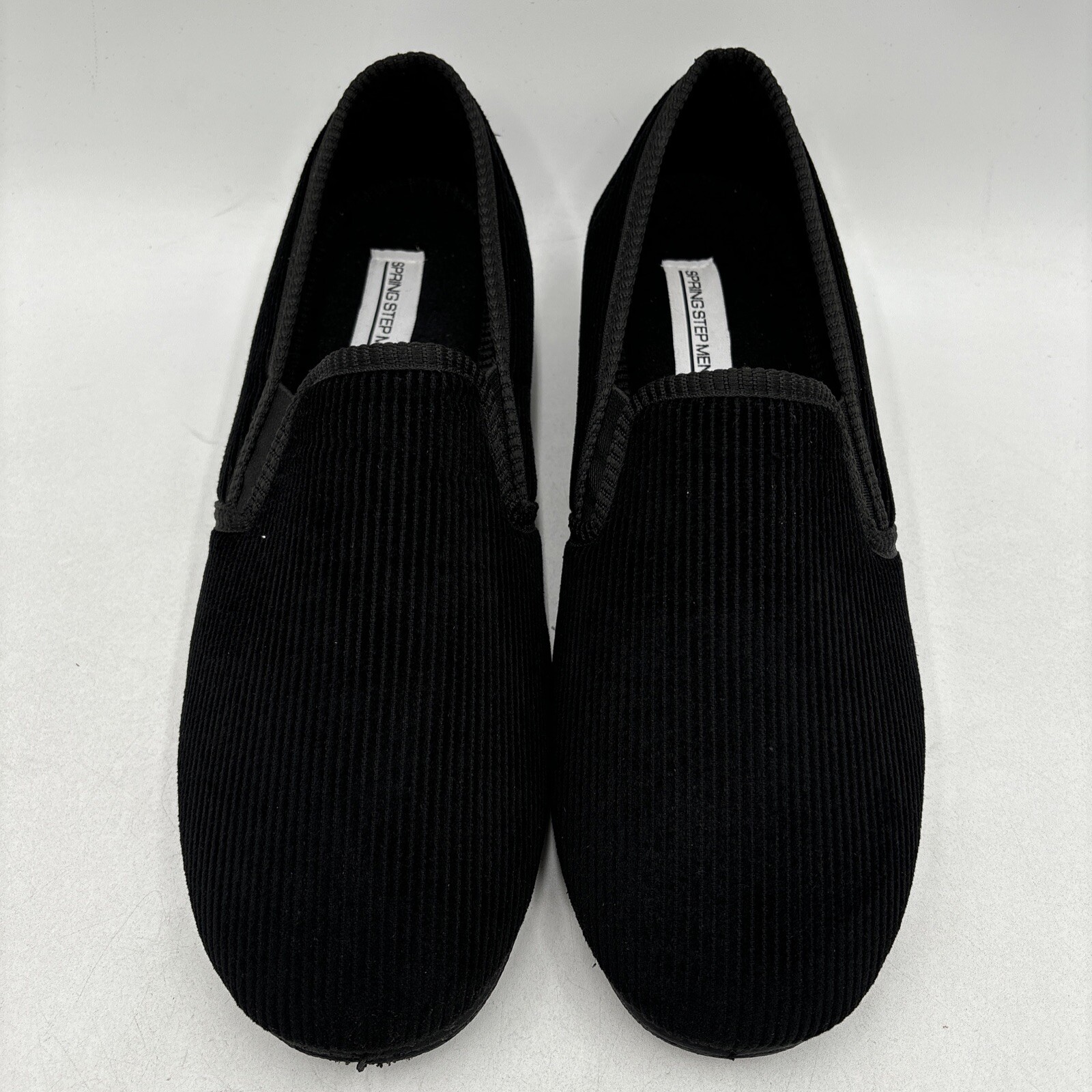 Spring Step ADAM Black Textile Round Toe Loafer Pull On Slippers, Mens Size 46