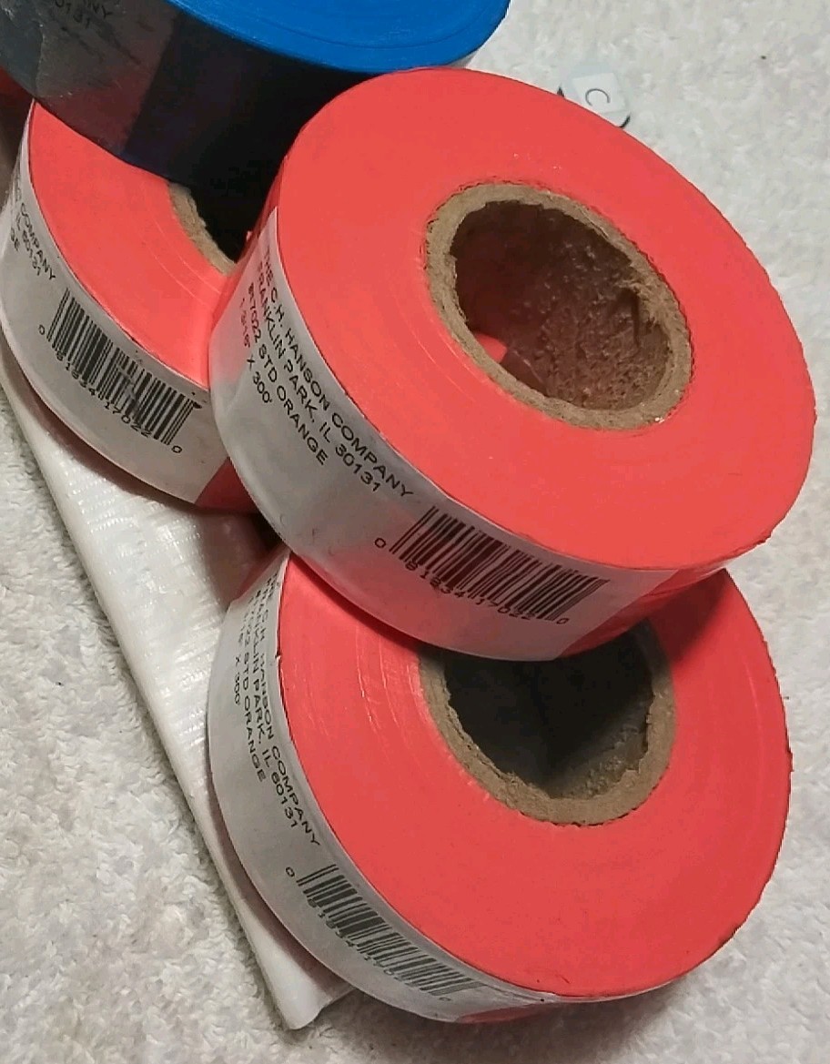 5PC CH HANSON 1-3/16"×300' ASSORTED COLORS FLAGGING TAPE