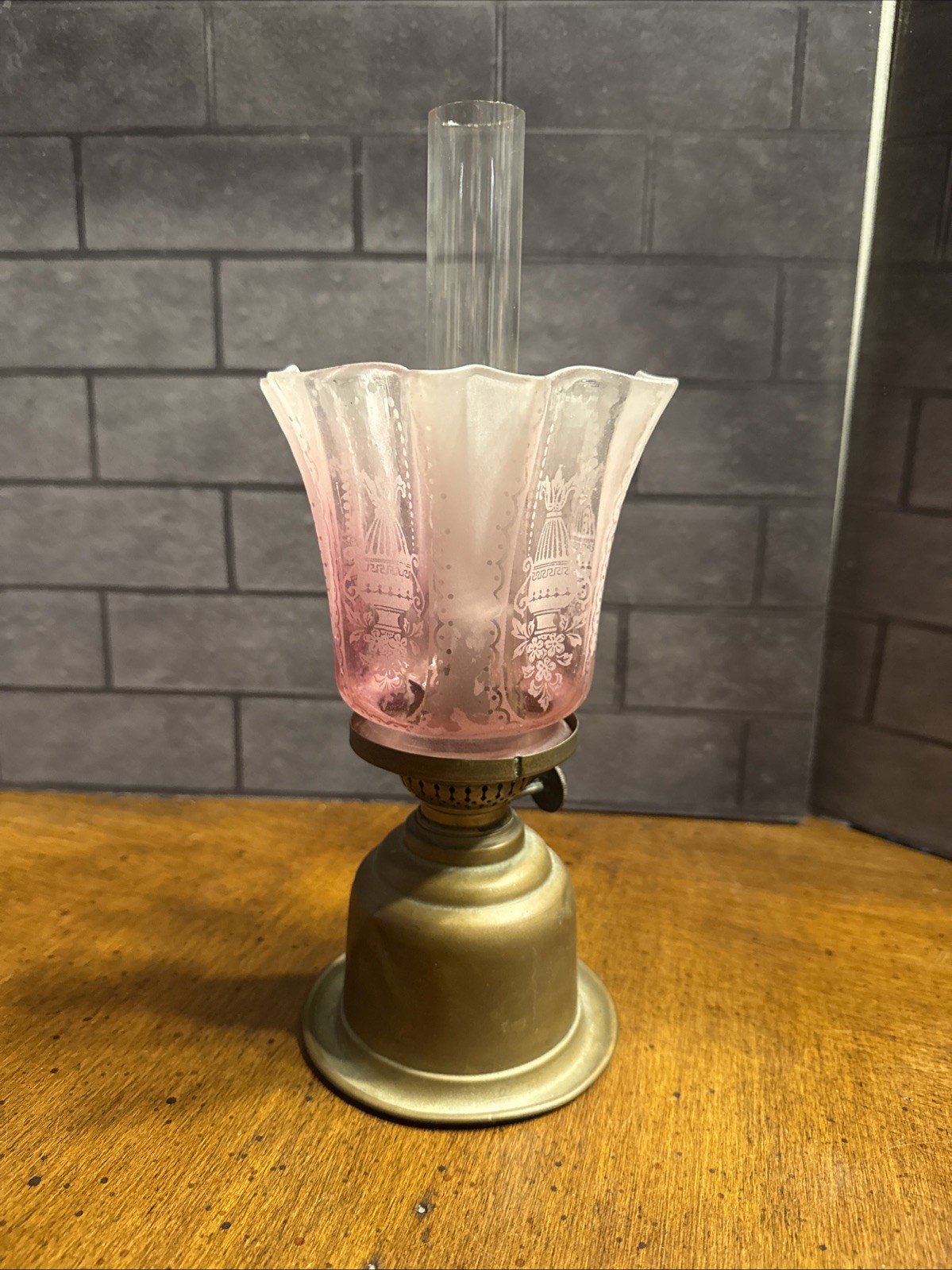 Victorian Oil Lamp ..Made in England 11” Tall