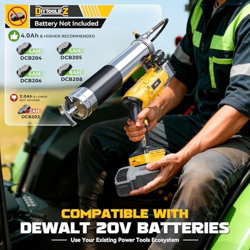 Cordless Grease Gun Compatible Compatible with Dewalt 20V Battery(Tool Only)