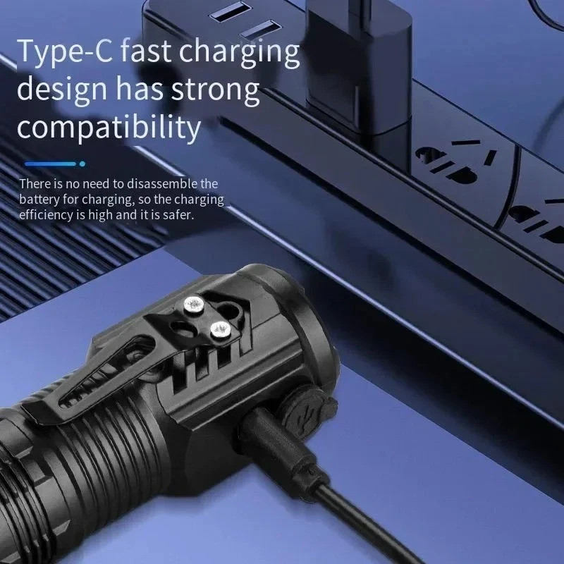 1200000LM USB Rechargeable LED Flashlight Super Bright Torch Tactical Lamp