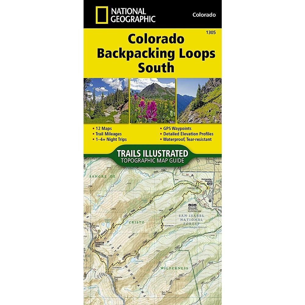 National Geographic Colorado Backpacking Loops South Trails Illus Topo Map #1305