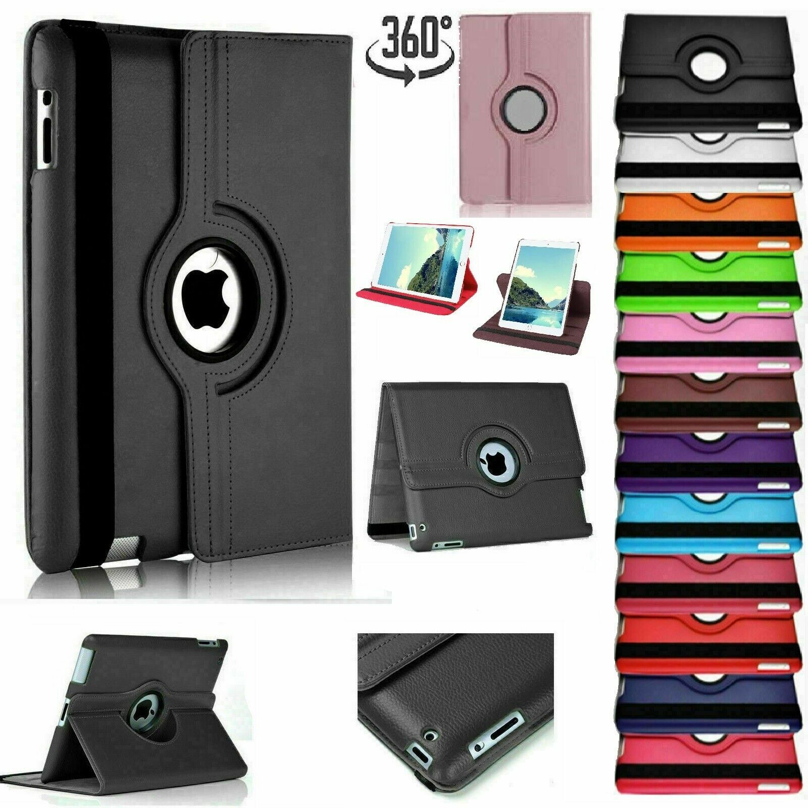 Smart Case Cover Leather 360 Rotating Apple iPad Air 2 iPad 10.2 Air 10.9 Mini 5