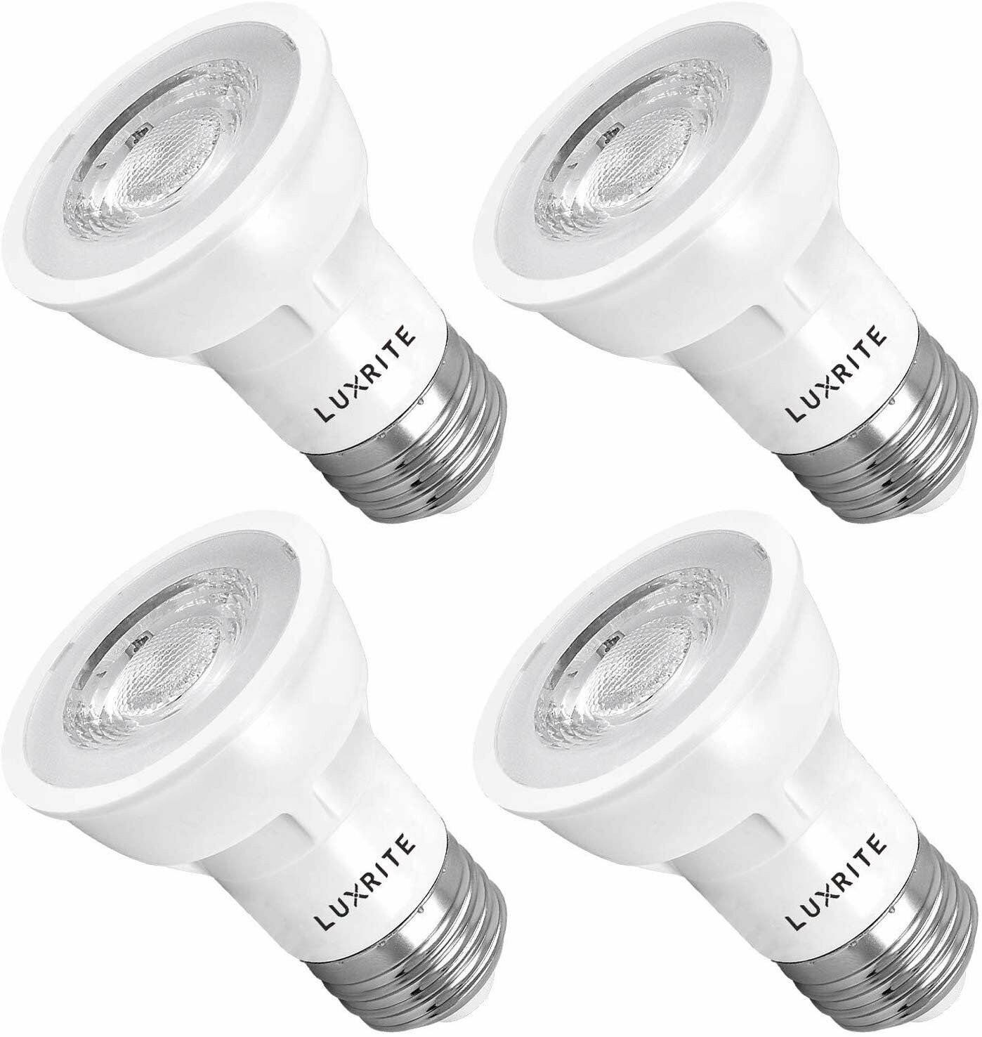 Luxrite PAR16 LED Bulb 2700K 450lm Enclosed Fixture Rated E26 Base 4-Pack
