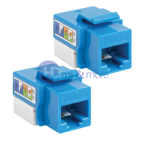 2x Cat6 Punch Down Keystone Jack RJ45 CAT6 Blue
