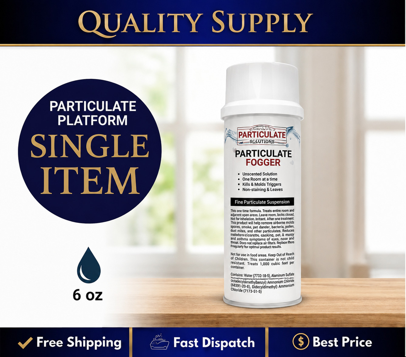 Mildew & Odor Clean Air Fogger 6oz Home Particulate Misting Spray