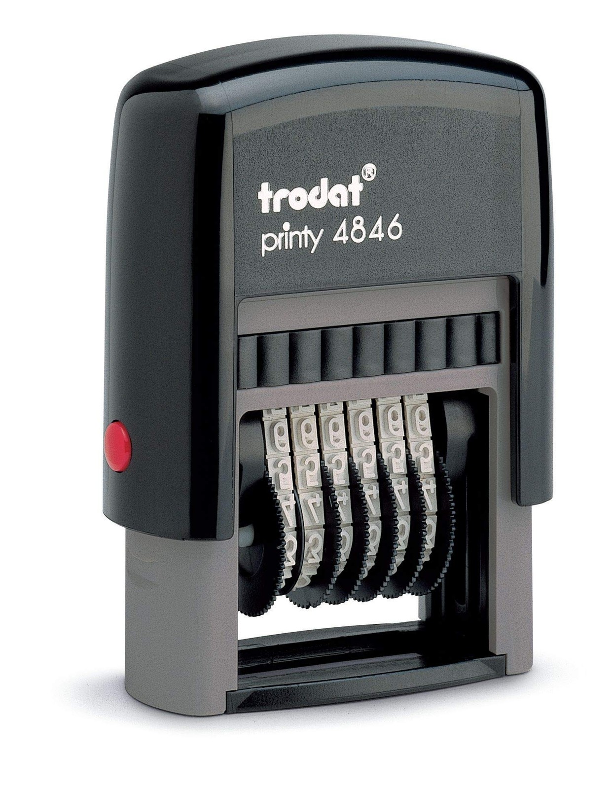 6 Digit Self-Inking Numberer Rubber Stamp, .125" x .6875" - Black Ink, Durabl...